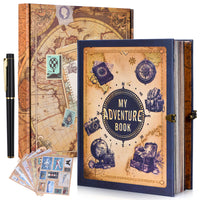 Travel Journal, Notebook for Writing, Adventure Logbook for Men & Women with Buckle Closure, for Memory Keeping & Travelers Notebook