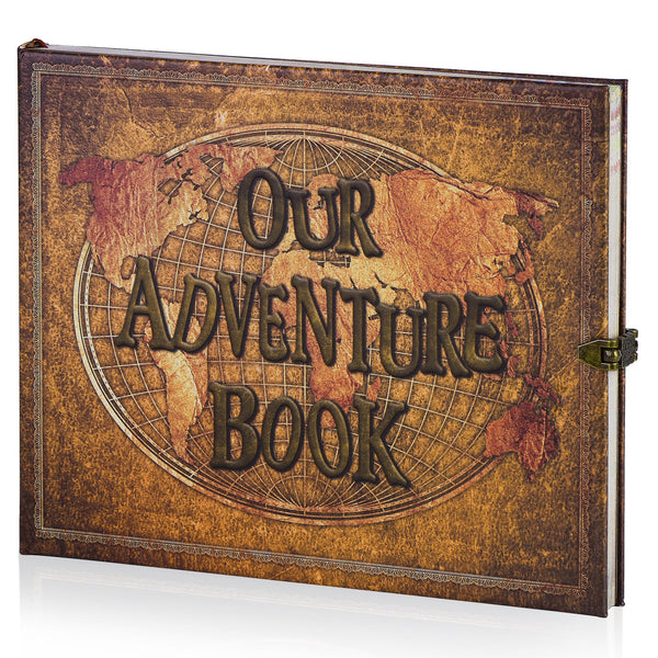 Our Adventure Book Travel Journal with Buckle Closure, Up Themed Vintage Planner, Unique Guest Book, Creative Daily Diary, 10 x 8 inches, 180 Pages